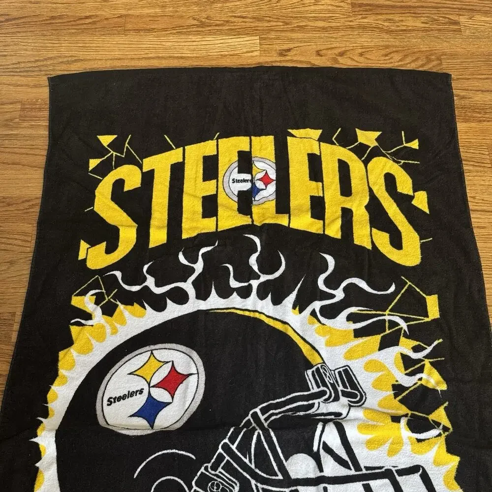 Vtg Pittsburgh Steelers Beach Towel 58